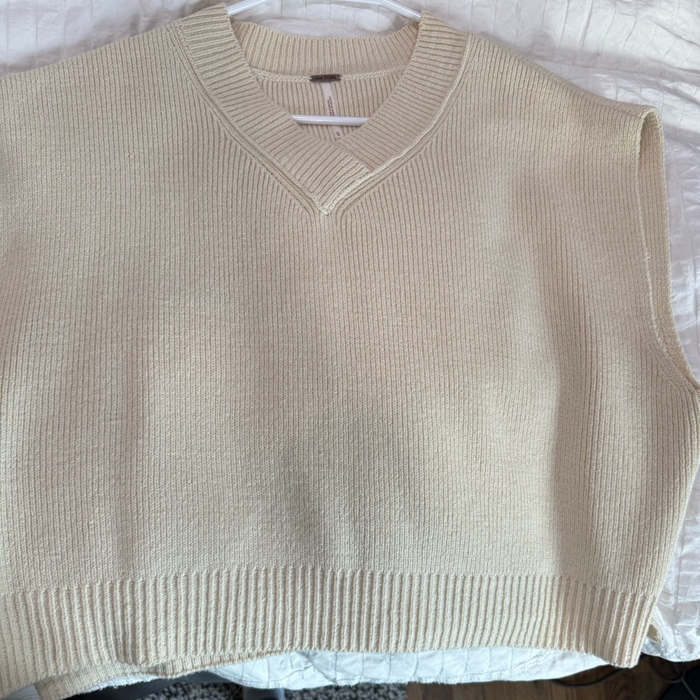 Free People Cream Sweater Vest